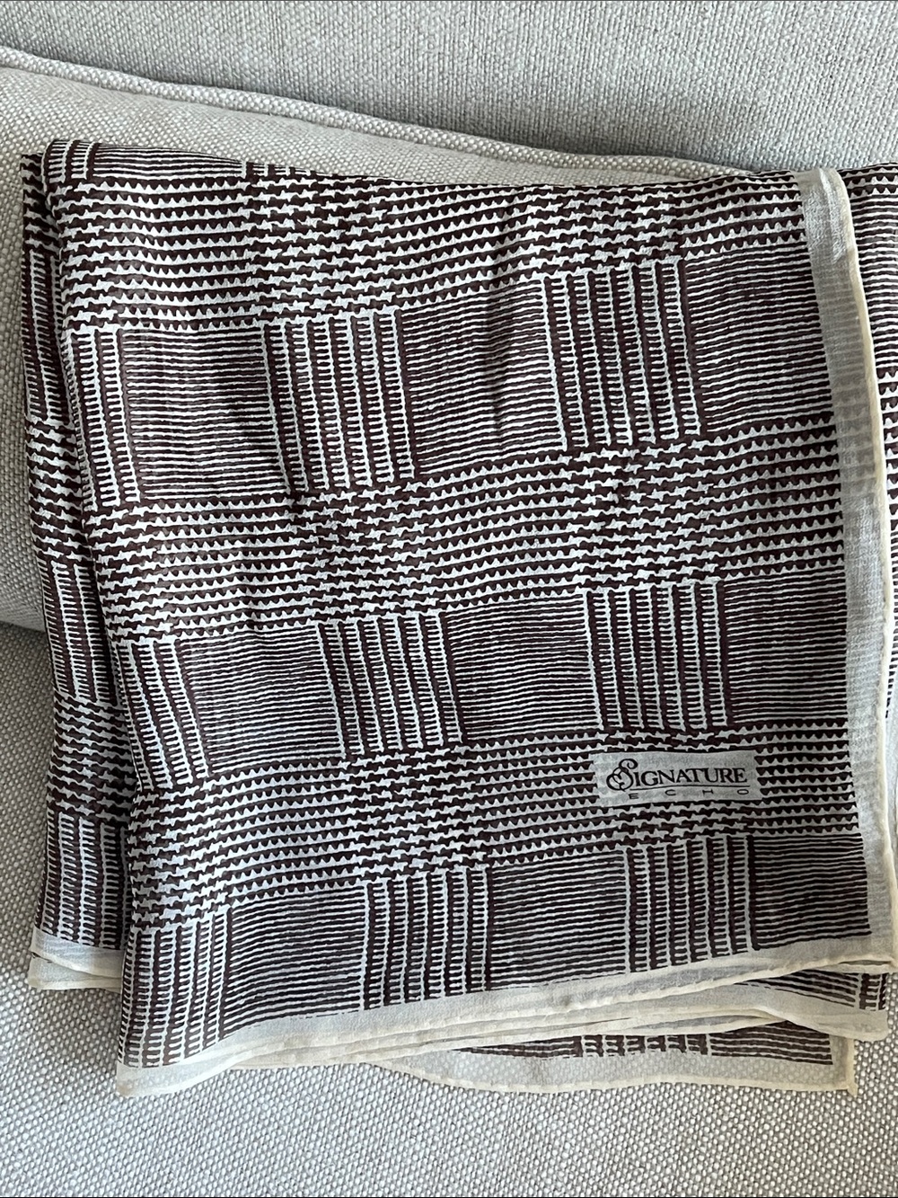 Echo Silk chiffon vintage Plaid Scarf